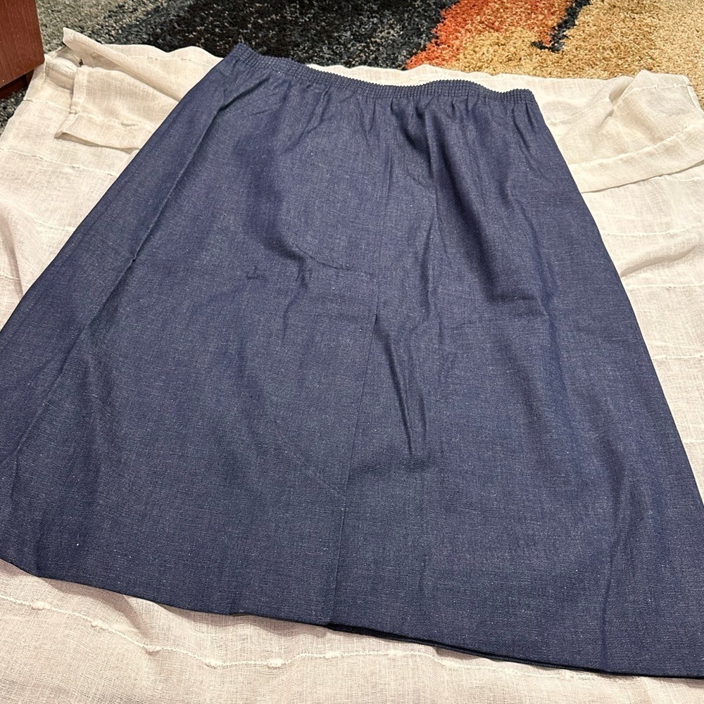 Vintage Cape Cod Mates 1970-1980s Classic Blue Denim Skirt Women’s 14 Plus EUC